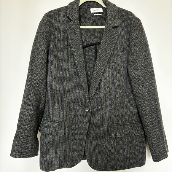Isabel Marant Etoile Charlyne Grey Herringbone Wool Jacket 38 - Picture 1 of 7